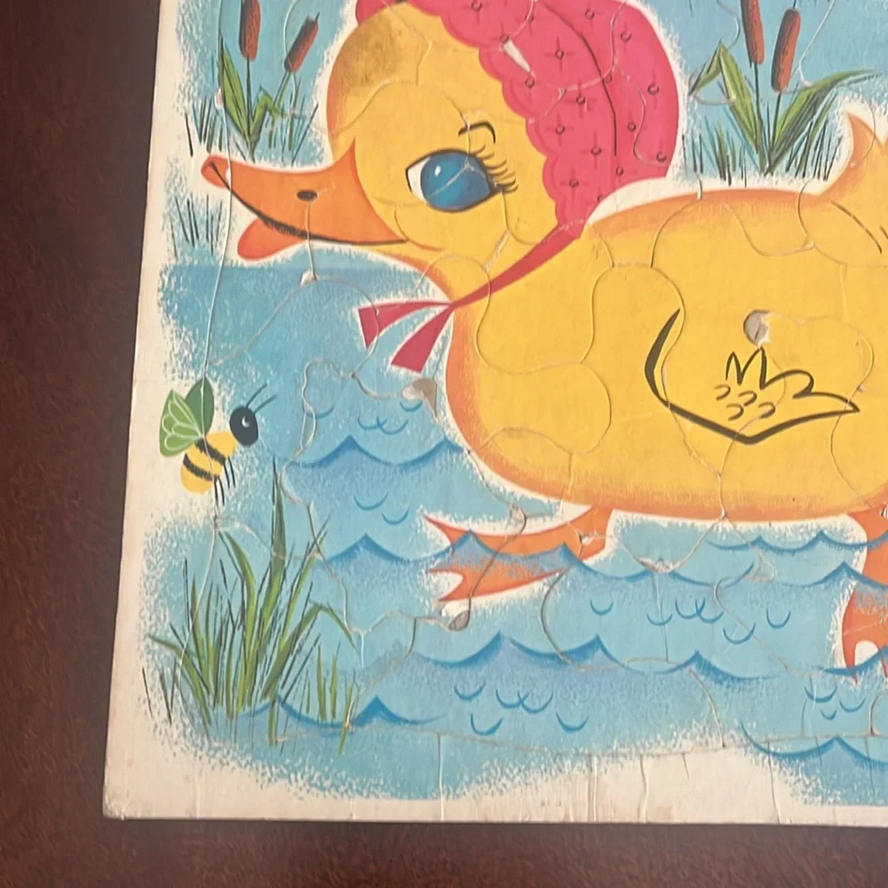Vintage Whitman 1964 Fuzzy Wuzzy Duck Tray Puzzle; 11.5